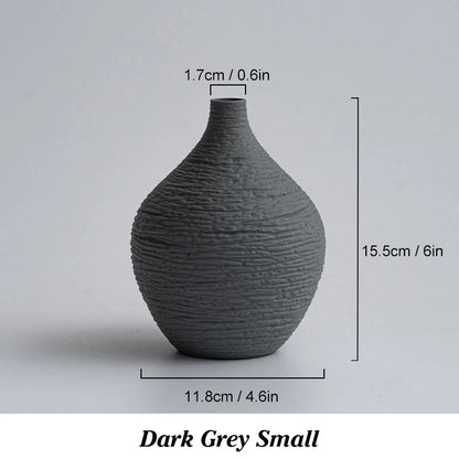 Minimalist Ceramic Narrow - Mouth Vase