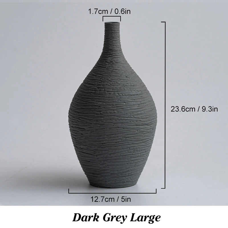 Minimalist Ceramic Narrow - Mouth Vase