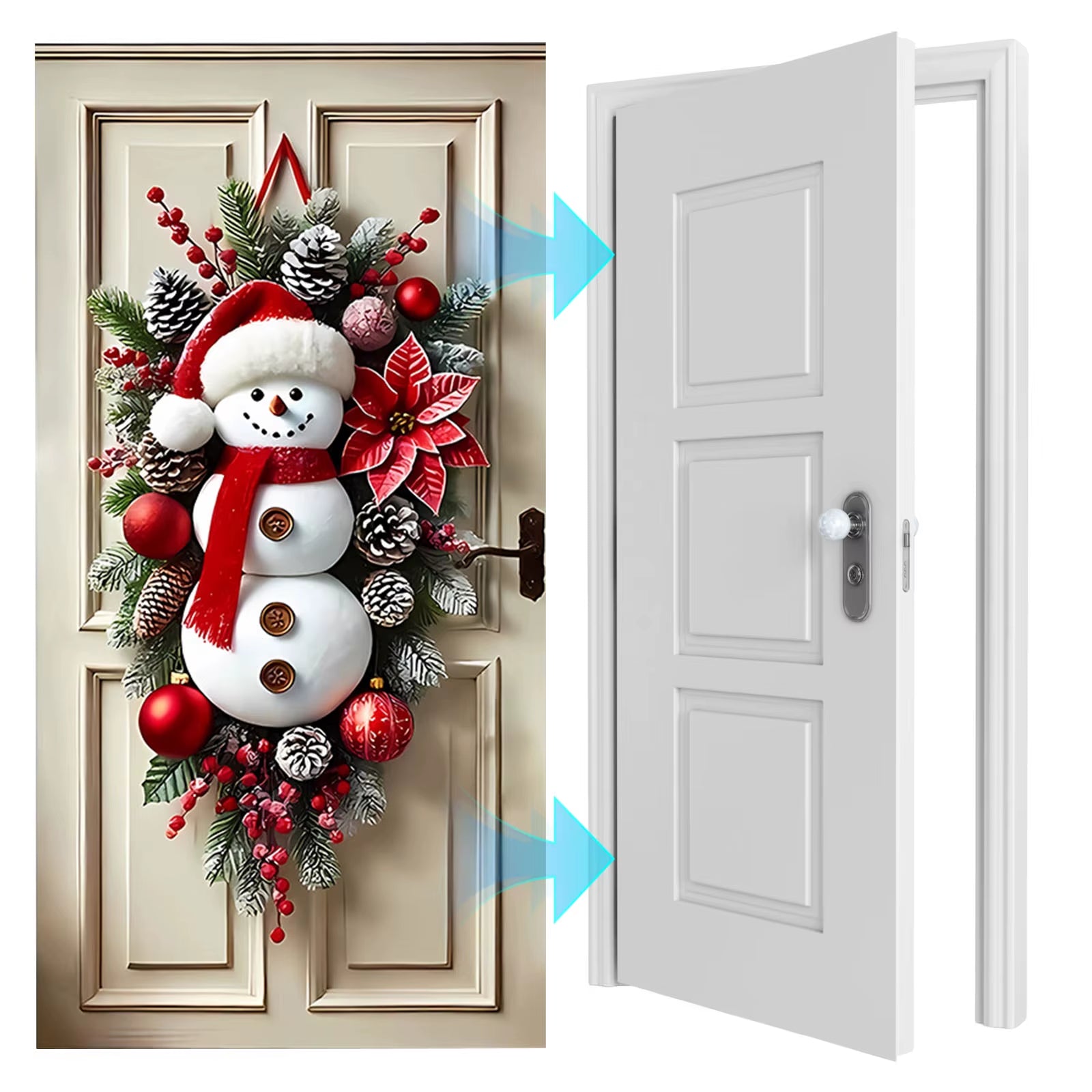 Snowman Door Hanging – Cozy Winter Welcome