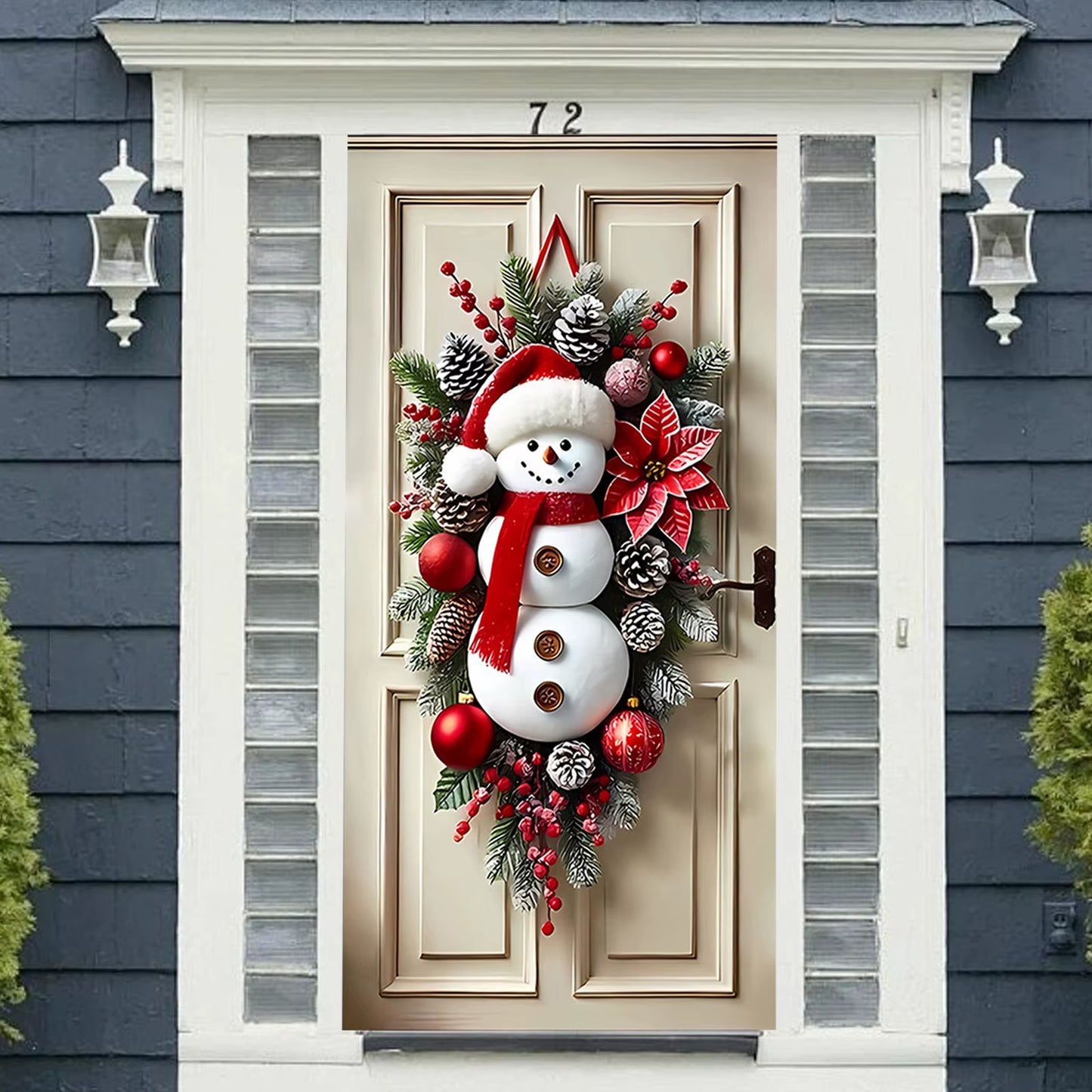 Snowman Door Hanging – Cozy Winter Welcome