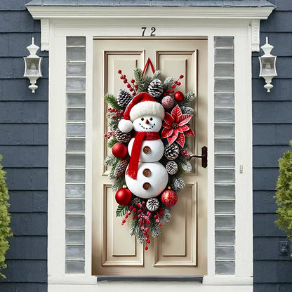 Snowman Door Hanging – Cozy Winter Welcome