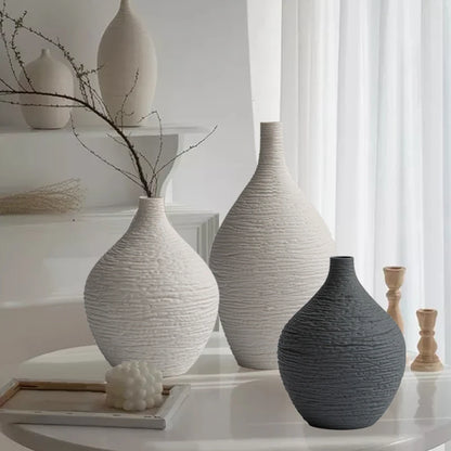 Minimalist Ceramic Narrow - Mouth Vase