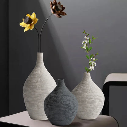 Minimalist Ceramic Narrow - Mouth Vase