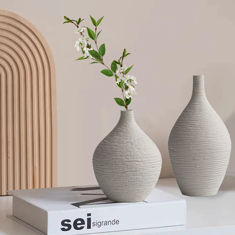 Minimalist Ceramic Narrow - Mouth Vase