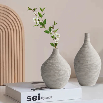 Minimalist Ceramic Narrow - Mouth Vase