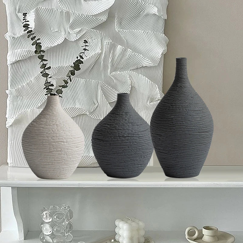 Minimalist Ceramic Narrow - Mouth Vase