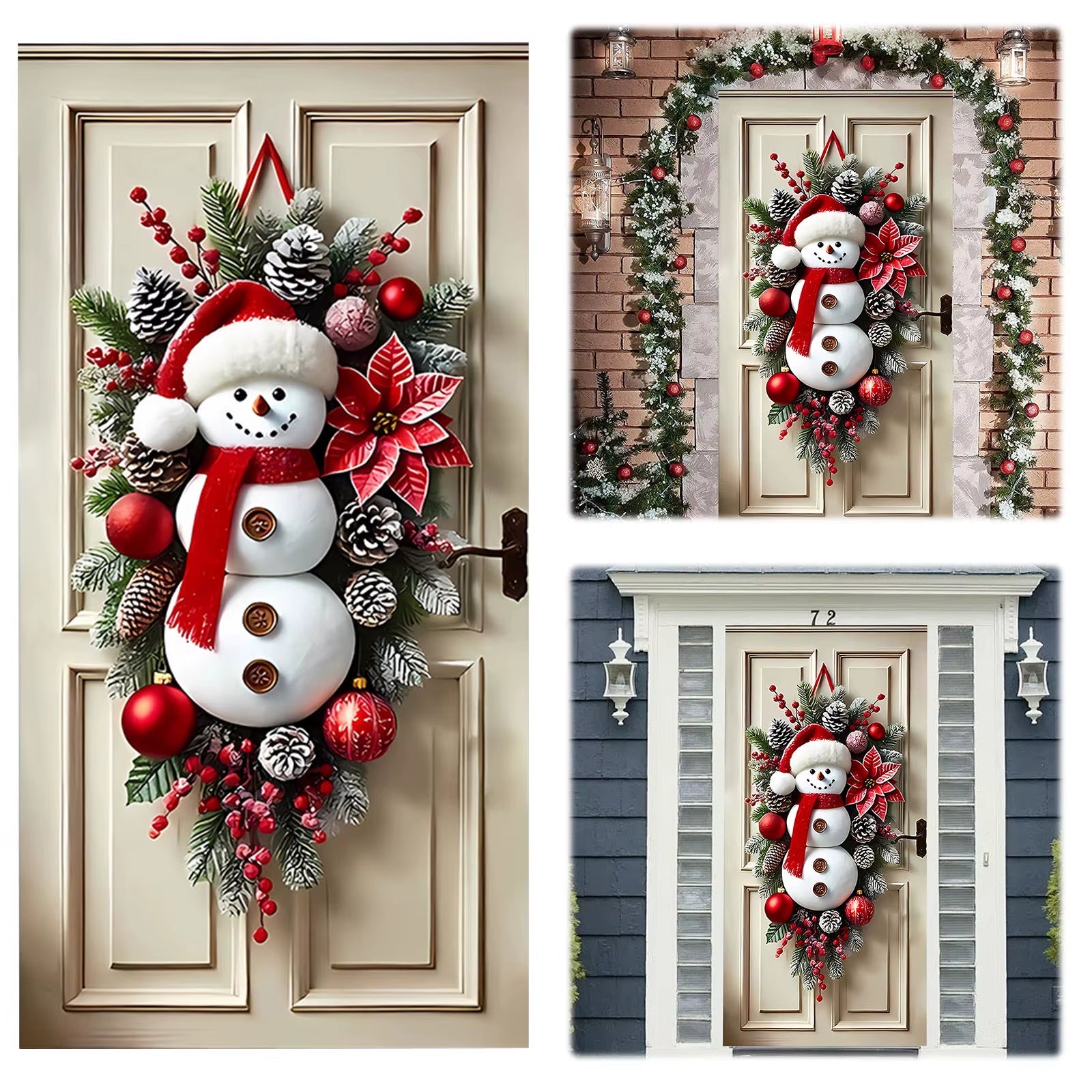 Snowman Door Hanging – Cozy Winter Welcome