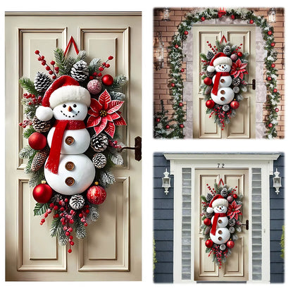 Snowman Door Hanging – Cozy Winter Welcome