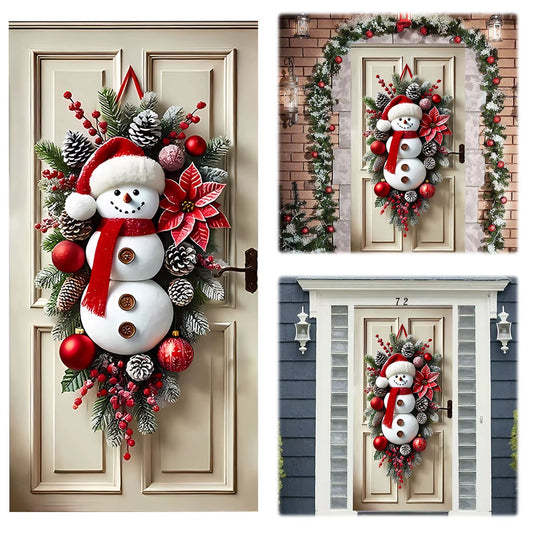 Snowman Door Hanging – Cozy Winter Welcome