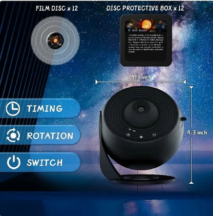 Galaxy Star Projector Night Light – 360° Rotating Sky Lamp