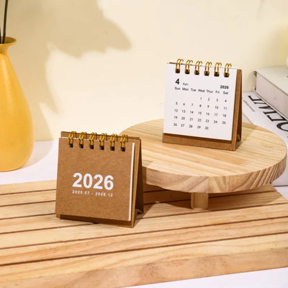 Minimalist Mini Desk Calendar 2026 – Portable 180° Flip Planner