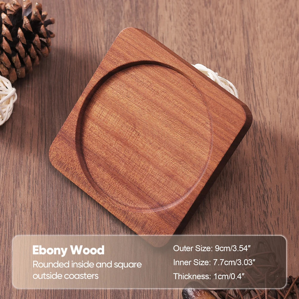 Solid Walnut Wood Coaster – Minimalist Heat-Resistant Drink Mat