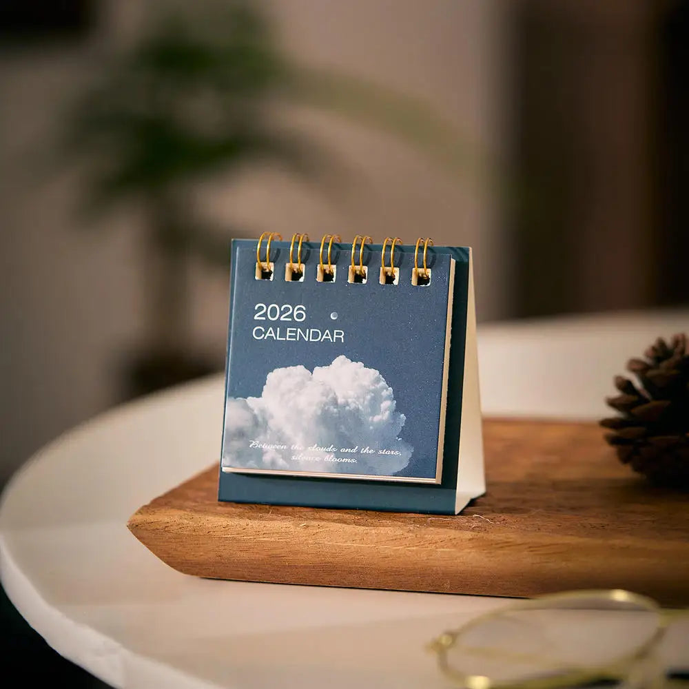Minimalist Mini Desk Calendar 2026 – Portable 180° Flip Planner