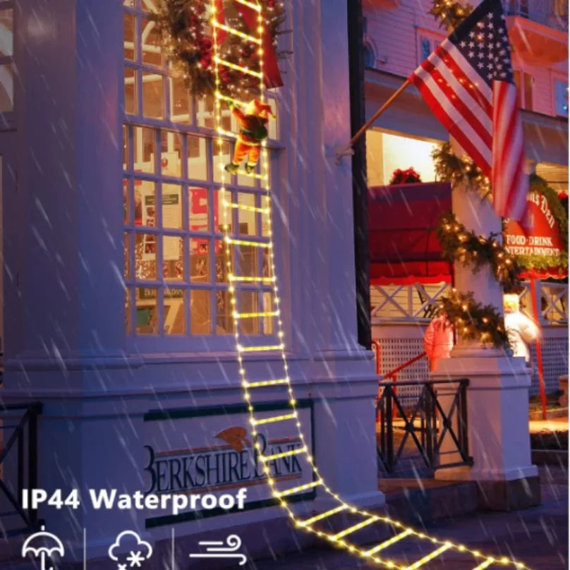 1.2/3M LED Santa Climbing Ladder Lights – Christmas Decoration for Home & Tree