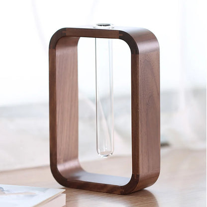 Wooden Hydroponic Vase – Retro Rectangle Pot for Calm & Cozy Spaces