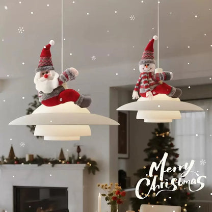 Santa Claus Curtain & Window Decorations – Christmas Hanging Ornaments with Lights