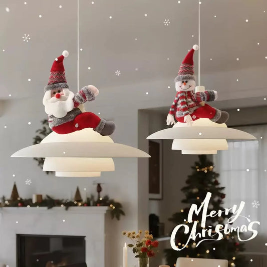 Santa Claus Curtain & Window Decorations – Christmas Hanging Ornaments with Lights