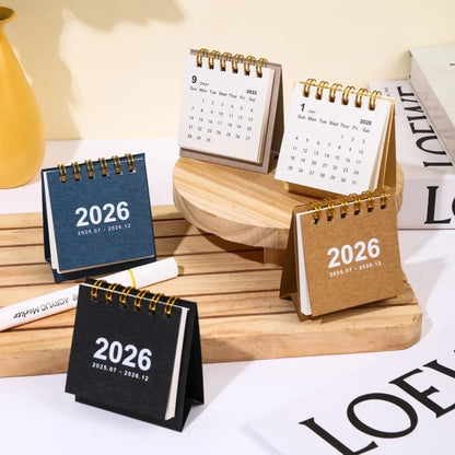 Minimalist Mini Desk Calendar 2026 – Portable 180° Flip Planner