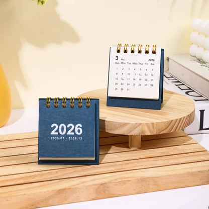 Minimalist Mini Desk Calendar 2026 – Portable 180° Flip Planner