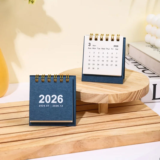 Minimalist Mini Desk Calendar 2026 – Portable 180° Flip Planner