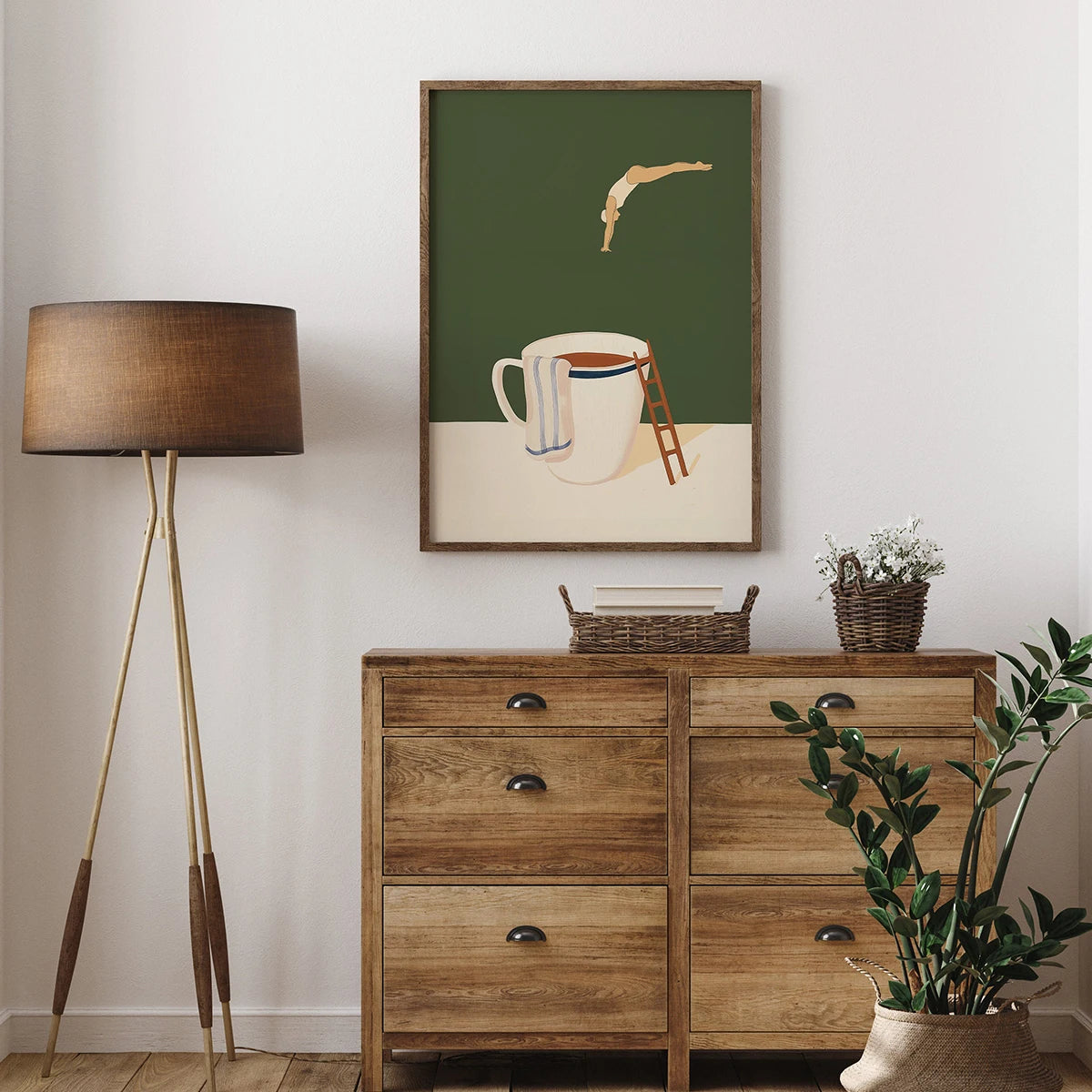 Abstract Coffee Canvas Print – Minimal Wall Art for Modern Living Spaces