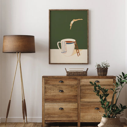 Abstract Coffee Canvas Print – Minimal Wall Art for Modern Living Spaces