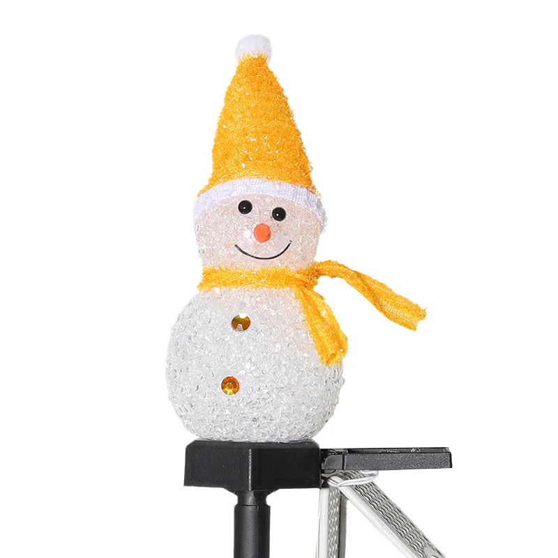 Solar Snowman Lights – Outdoor Christmas Pathway Stakes for Lawn, Patio & Garden Decor