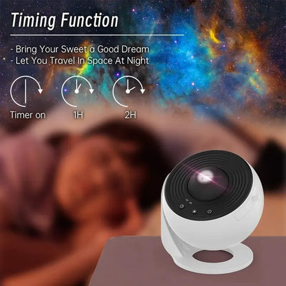 Galaxy Star Projector Night Light – 360° Rotating Sky Lamp