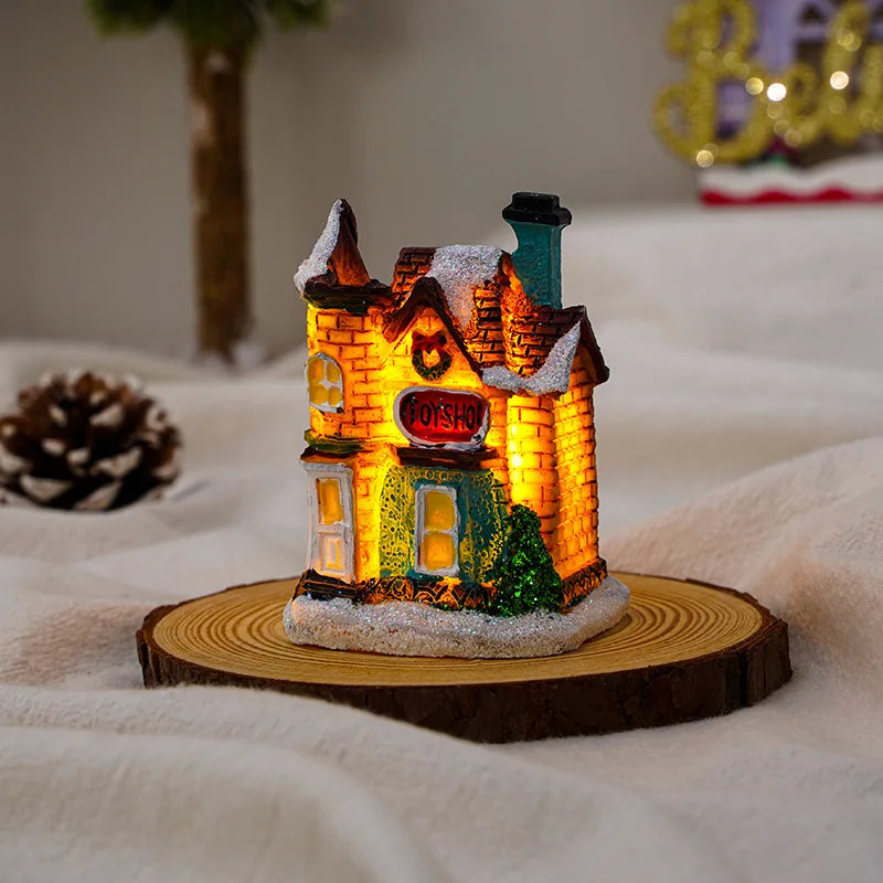 LED Snow House Night Light – Christmas & New Year Home Decoration