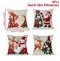 Merry Christmas Cushion Cover Set – 4 Pcs Festive Pillow Cases for Home Decor
