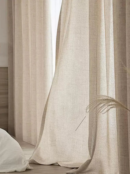 Japanese Cotton-Linen Curtains – Semi-Blackout Drapes