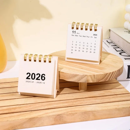 Minimalist Mini Desk Calendar 2026 – Portable 180° Flip Planner