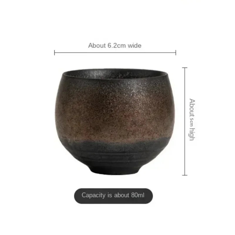 Japanese Handmade Stoneware Teacup – Minimalist Single Cup for Peaceful Tea Moments
