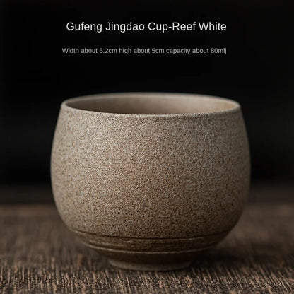 Japanese Handmade Stoneware Teacup – Minimalist Single Cup for Peaceful Tea Moments