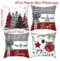 Merry Christmas Cushion Cover Set – 4 Pcs Festive Pillow Cases for Home Decor