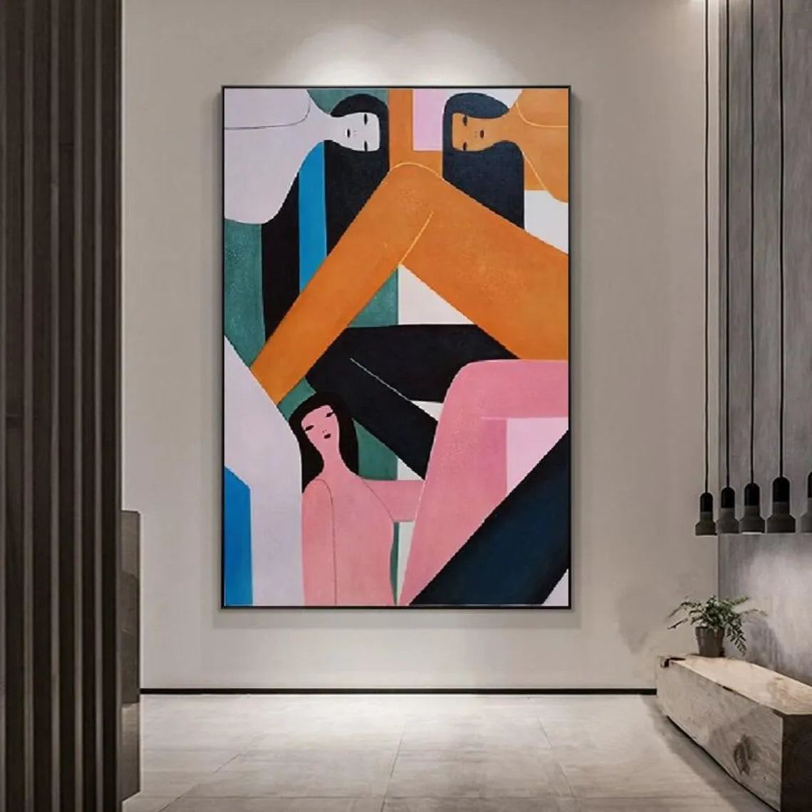 Yellow Horse Abstract Canvas – Hand-Painted Modern Wall Art