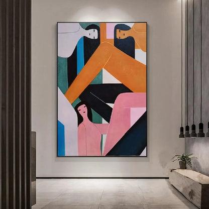 Yellow Horse Abstract Canvas – Hand-Painted Modern Wall Art