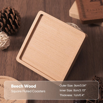 Solid Walnut Wood Coaster – Minimalist Heat-Resistant Drink Mat