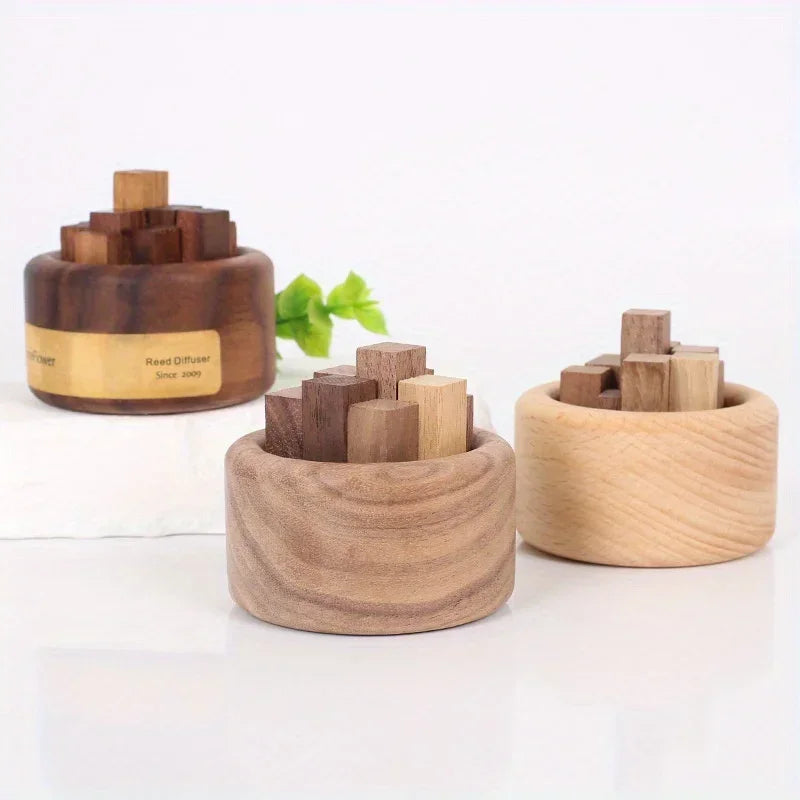 Wooden Essential Oil Diffuser – Beech & Walnut Aromatherapy Decor