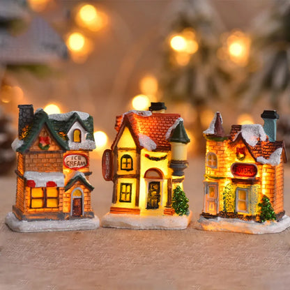 LED Snow House Night Light – Christmas & New Year Home Decoration