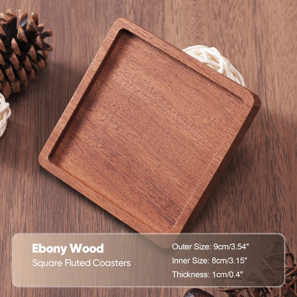 Solid Walnut Wood Coaster – Minimalist Heat-Resistant Drink Mat
