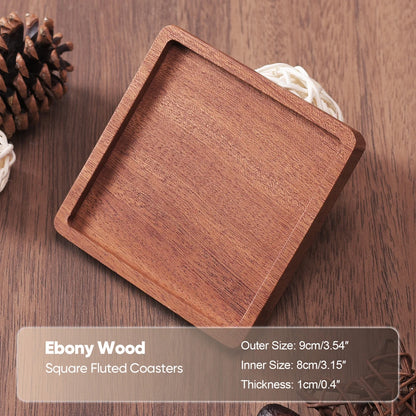 Solid Walnut Wood Coaster – Minimalist Heat-Resistant Drink Mat