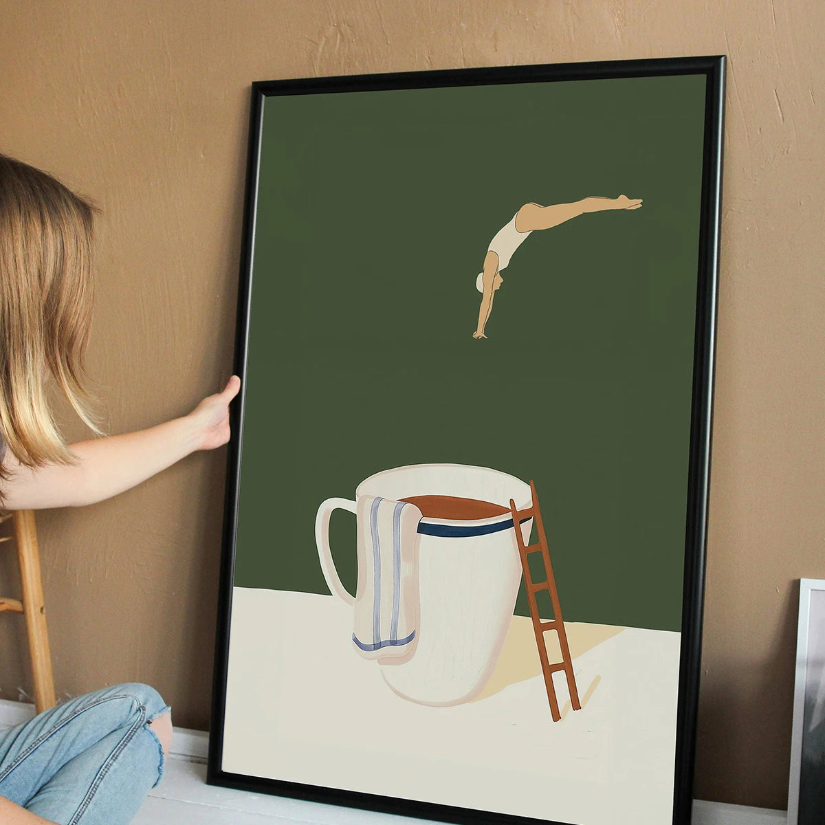 Abstract Coffee Canvas Print – Minimal Wall Art for Modern Living Spaces