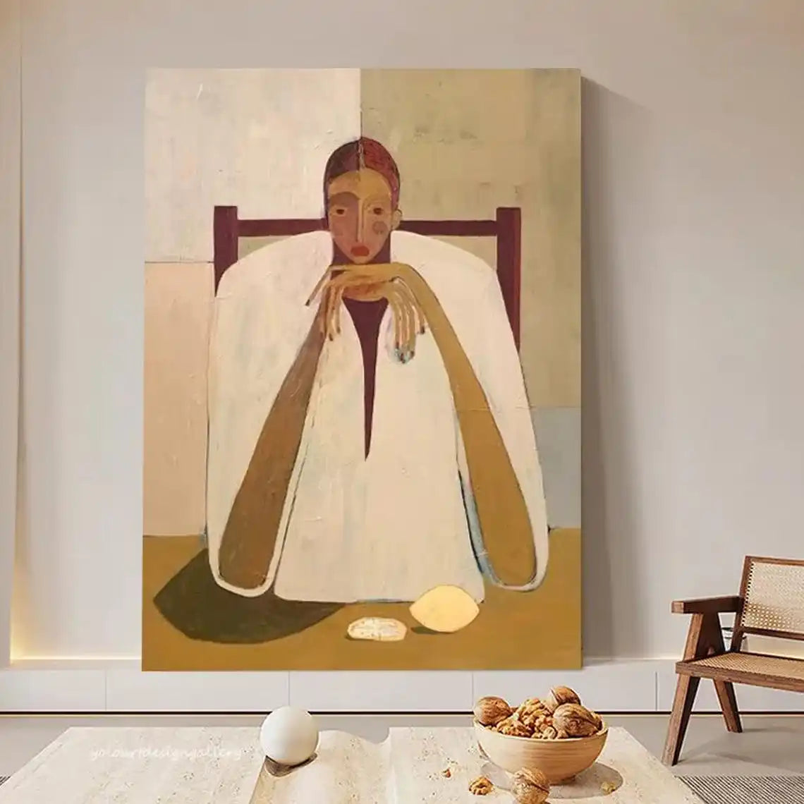 Yellow Horse Abstract Canvas – Hand-Painted Modern Wall Art