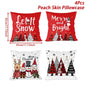 Merry Christmas Cushion Cover Set – 4 Pcs Festive Pillow Cases for Home Decor