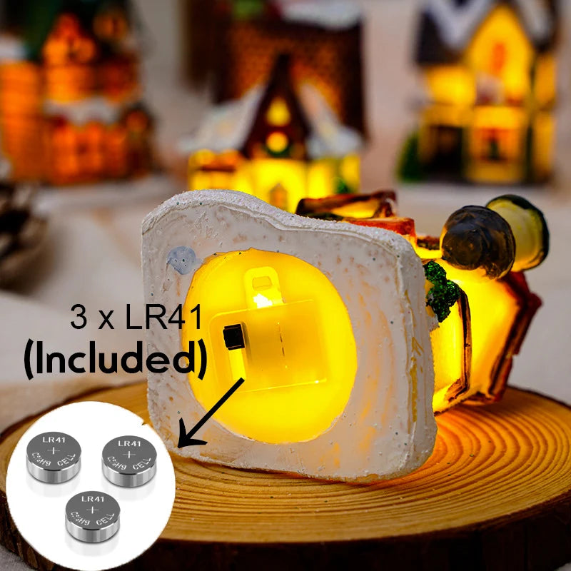 LED Snow House Night Light – Christmas & New Year Home Decoration