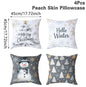 Merry Christmas Cushion Cover Set – 4 Pcs Festive Pillow Cases for Home Decor