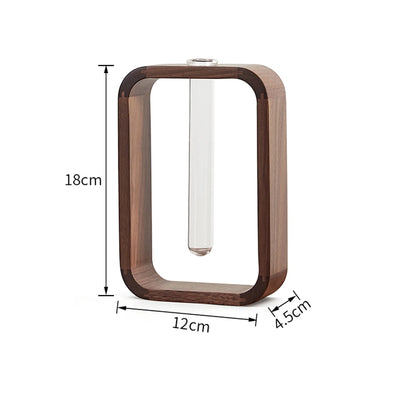 Wooden Hydroponic Vase – Retro Rectangle Pot for Calm & Cozy Spaces