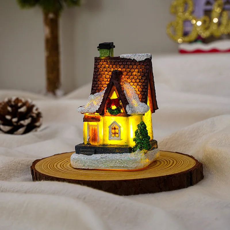 LED Snow House Night Light – Christmas & New Year Home Decoration