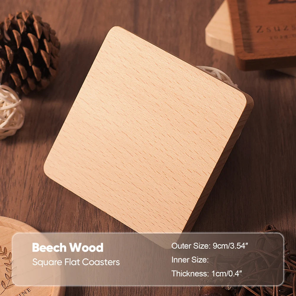 Solid Walnut Wood Coaster – Minimalist Heat-Resistant Drink Mat